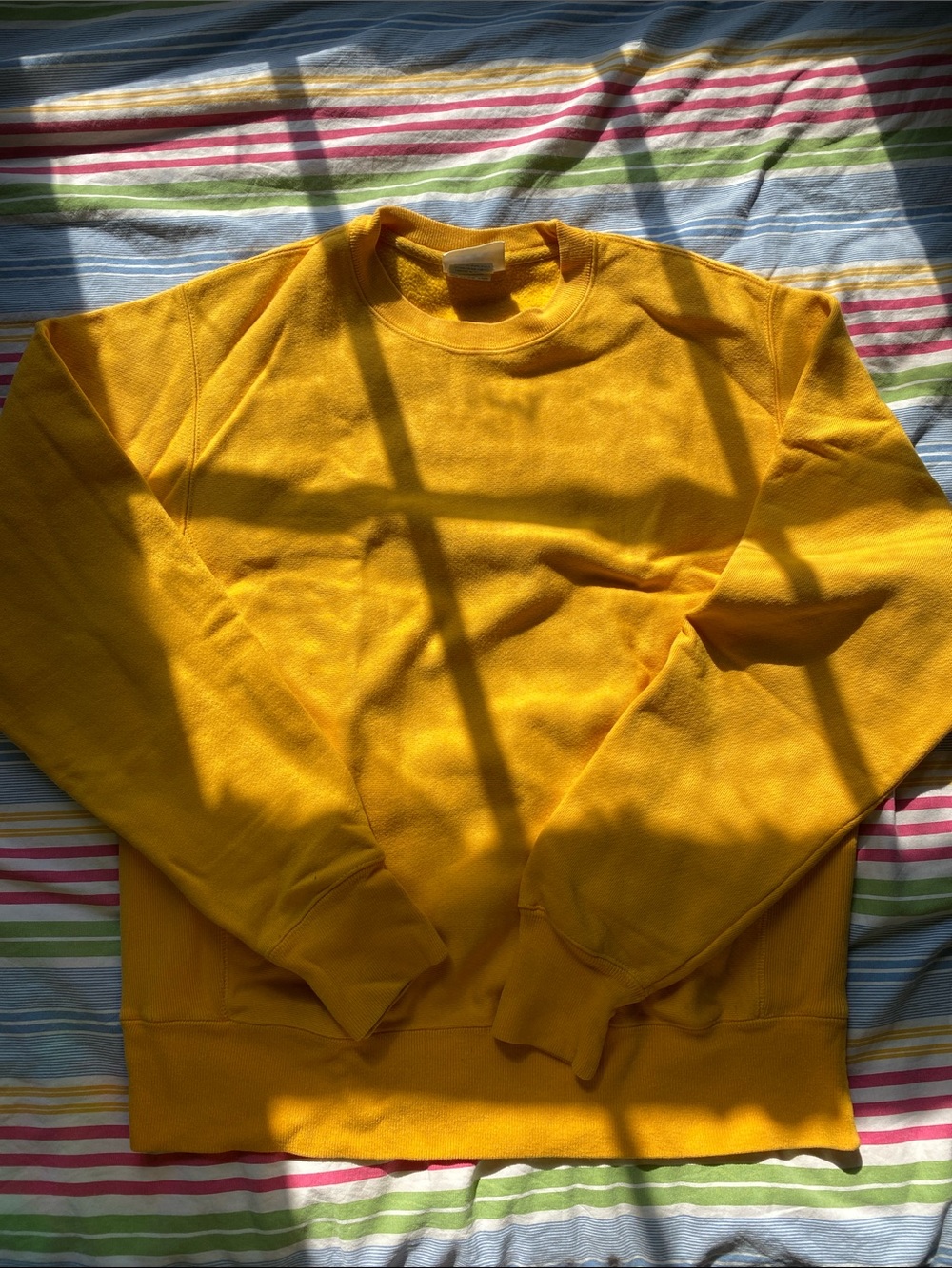 Champion Men's Yellow Crewneck Sweatshirt